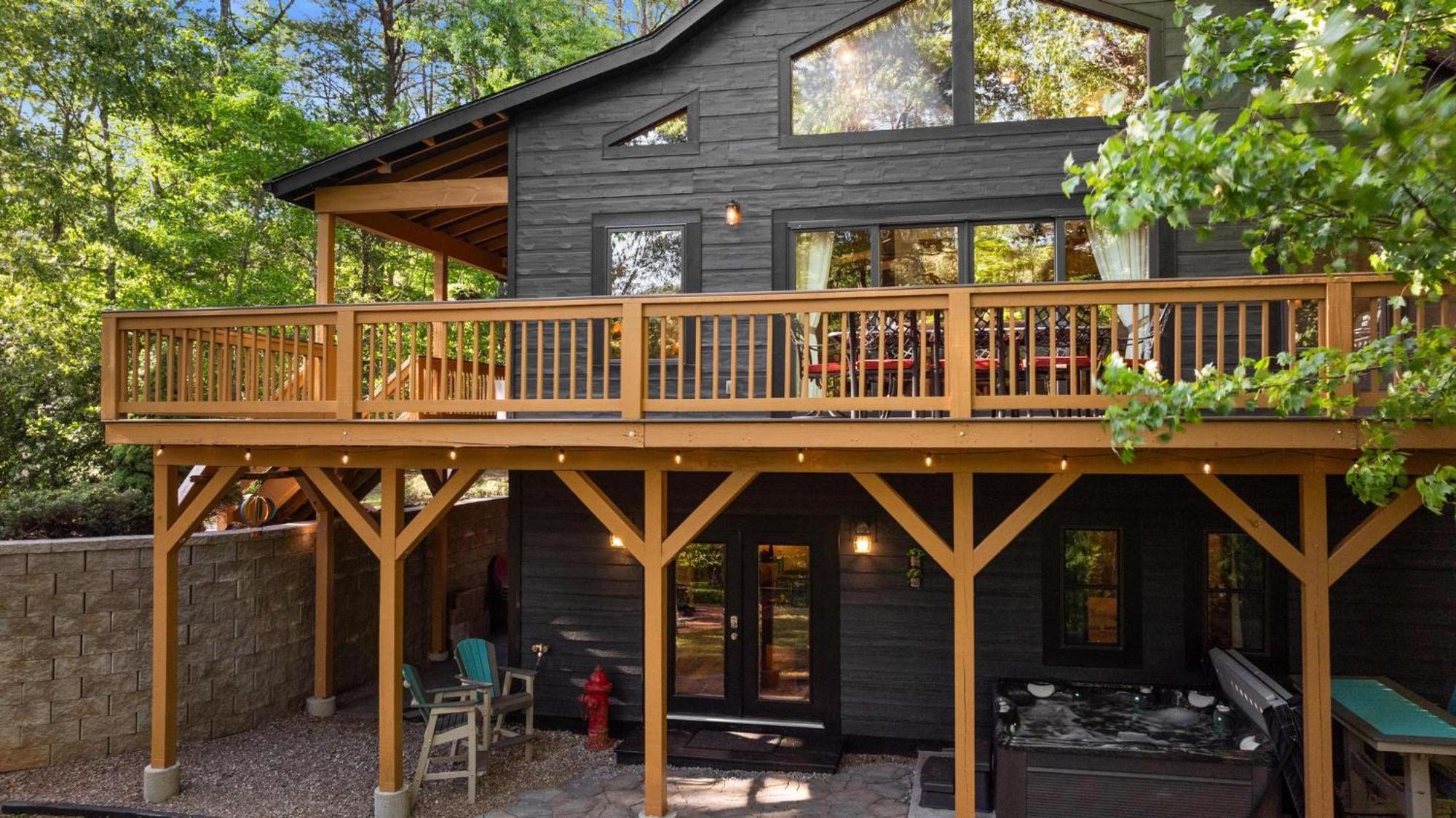 Lux Mtn Cabin - Hot Tub, Fire Pit, Game Room Franklin Exterior foto